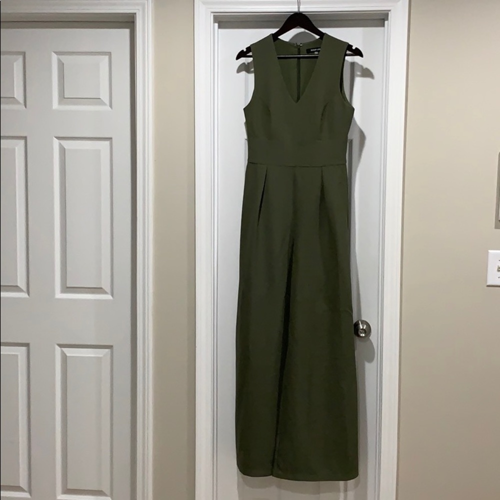 Olive green wide leg jumpsuit